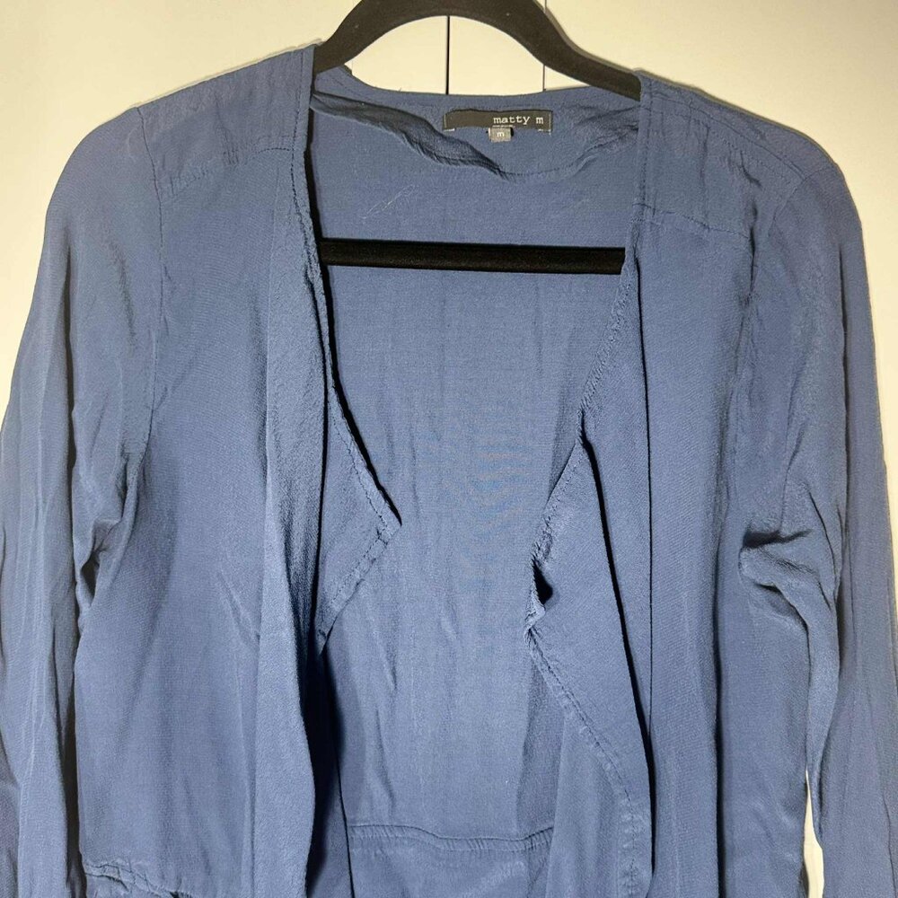 Matty M Women Cardigan Casual Blue MEDIUM